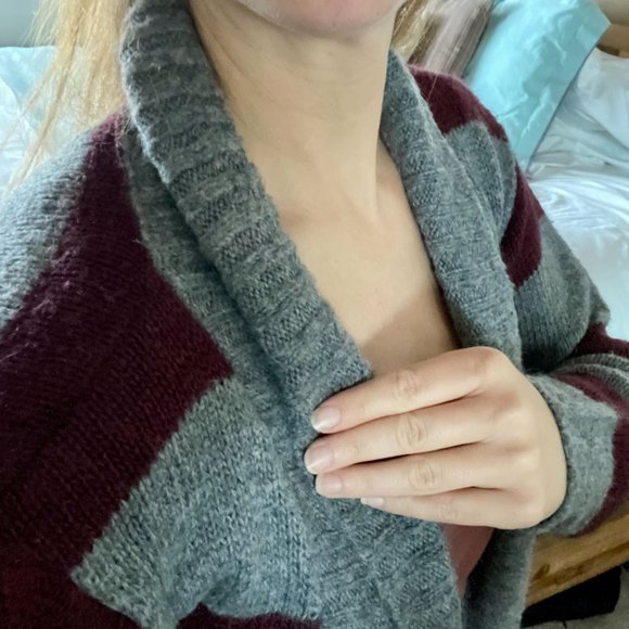 Cozy, Long Sleeve, Shaw Collar Cardigan - Picture 6 of 6